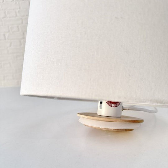 MSA Glass Table Lamp with White Shade and Transparent Base