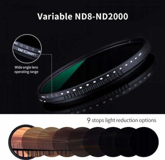 K&F Filter ND 62mm Adjustable Gray Fader ND8-ND2000 KF 101382 8870784 6936069281781
