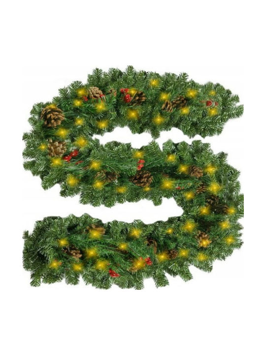 Crăciun Ghirlande Iluminată Plastică Verde 270x28cm 1buc