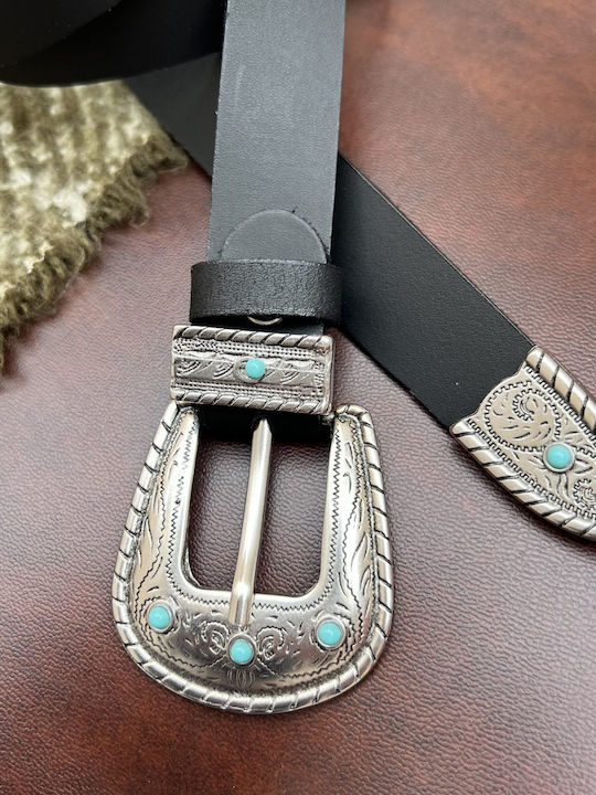 Кожена Дамски Колан Черен