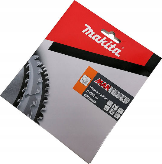 Makita Makforce Cutting Disc Wood Hole Diameter 165mm with 24 Teeth 1pcs