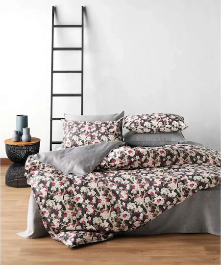 Kentia Umeko Σετ Μαξιλαροθήκες Oxford Anthracite Grey - White - Magenta - Beige 50x70εκ.
