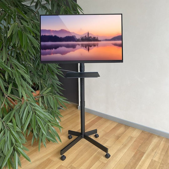 Techly ICA-TR201 Βάση Τηλεόρασης Δαπέδου έως 60" και 40kg Μαύρο