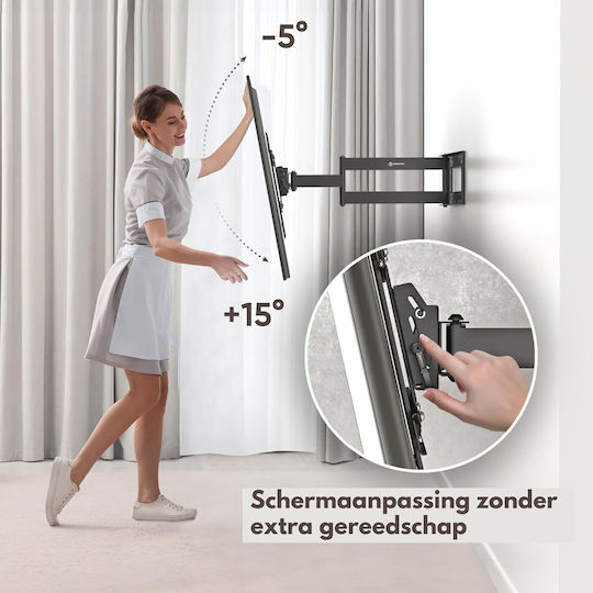 Onkron Βάση Τηλεόρασης Τοίχου έως 75" και 68kg Μαύρο