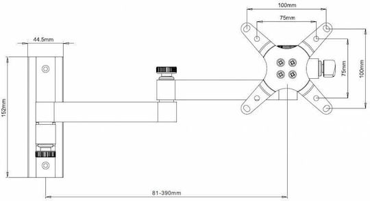 Techly ICA-LCD 104 Βάση Τηλεόρασης Τοίχου με Βραχίονα έως 30" και 15kg