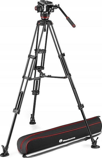 Manfrotto 504X Fluid Video Head with Alu Twin leg tripod MS Video Tripod