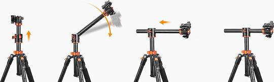 K&F Concept Video Tripod Made of Aluminum with Spherical Head and 10kg Maximum Load