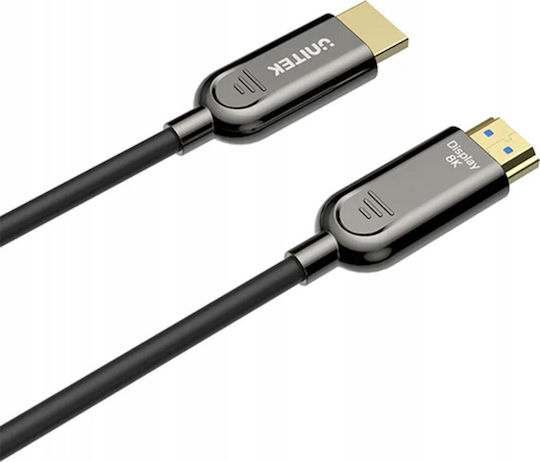 Unitek HDMI 2.1 Ултра Висока Скорост 48Gbps 4K 120Hz HDR VRR HDMI Кабел HDMI Мъжки - HDMI Мъжки 70м Черен