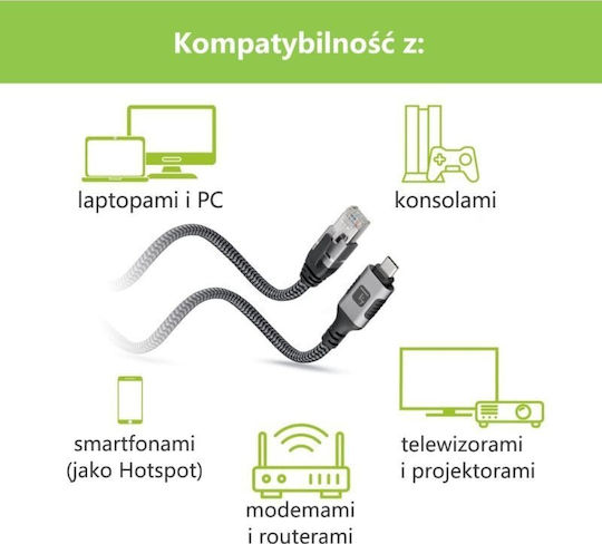 Techly F/UTP Cat.6 Gigabit Ethernet Network Cable 1m Black