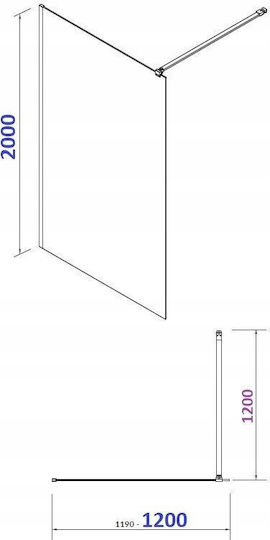 Cersanit Cabin for Shower with Sliding Door 120x200cm Black