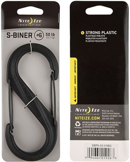 Nite Ize Carabiner S-biner Dual #6 Plastic Black Sbp6-03-01bg