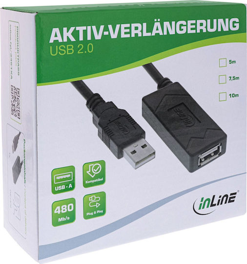 Manhattan USB 2.0 Cablu USB-A - USB-A female 10m