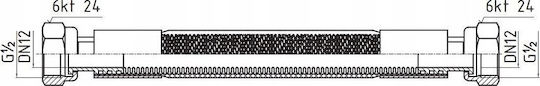 Flexible Connection Hose Perfexim Pha-250/2 Dn12 Type1 Ww L-1000 Safe Metal Corrugated Flexible Connection Hose En14800