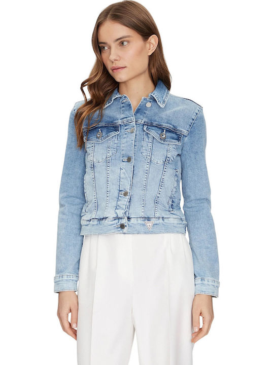 Crop Γυναικείο Τζιν Μπουφάν Light Blue