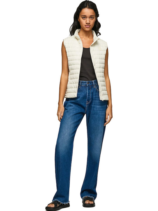 Ronna Women's Short Puffer Jacket for Spring or Autumn White
