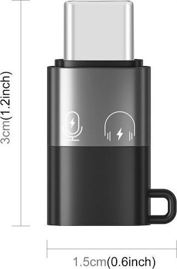 Puluz SB9098 Convertor USB-C / Lightning Masculin În USB-C / Lightning Feminin Alb