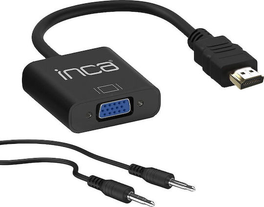 Inca IHTVJ-7TS Μετατροπέας HDMI male σε USB-A / VGA female Λευκό