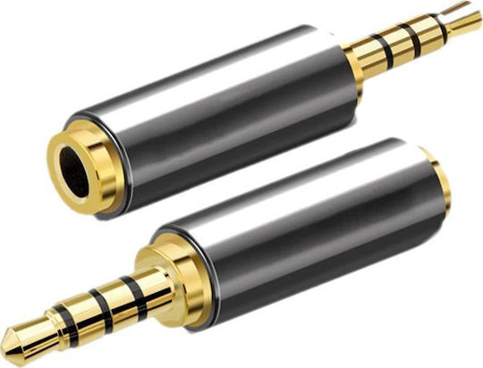 Mozos Converter 2.5mm / 3.5mm male to 2.5mm / 3.5mm female Silver 1pcs (MA3525)