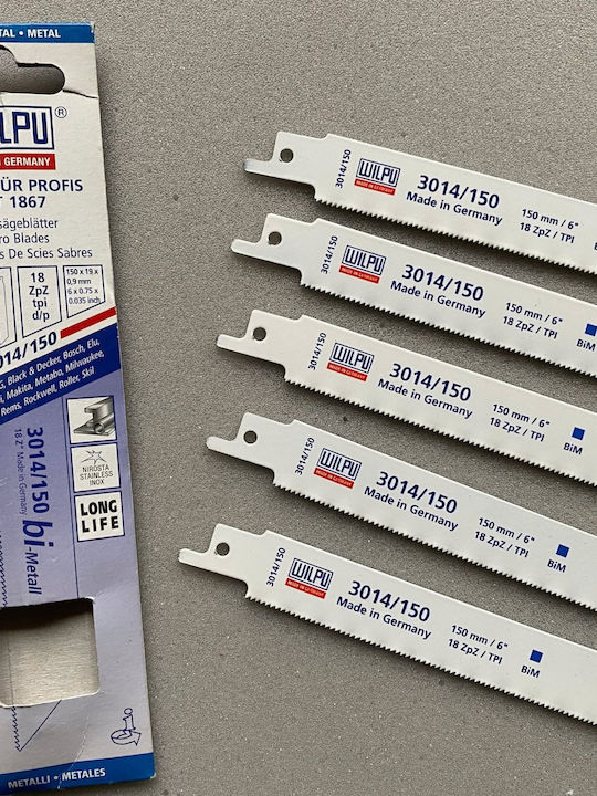 Πριόνια Wilpu Χάλυβα Ανοξείδωτο Χάλυβα Χάλυβα Wilpu 5 Μονάδες 130mm 3014/150
