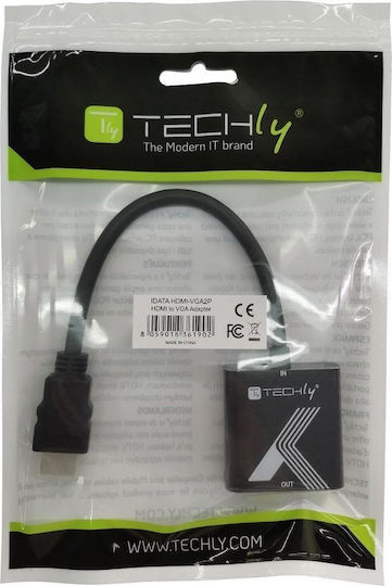 Techly Convertor HDMI / VGA masculin în HDMI / VGA feminin 1buc 361902