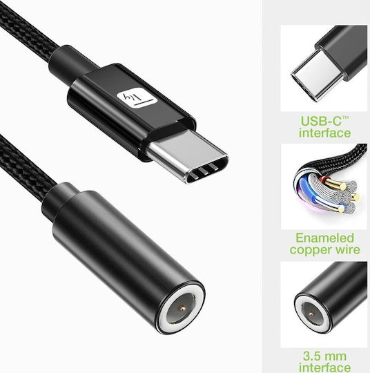 Techly Usbc-dac24j Μετατροπέας USB-C male σε 3.5mm female 1τμχ