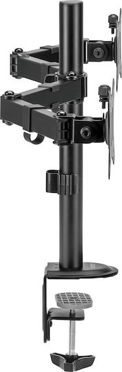 SENSE7 Float Double Επιτραπέζια Βάση για 2 Οθόνες έως 32" με Βραχίονα