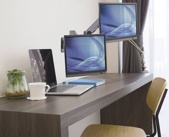 Manhattan Wall Mounted Stand for 2 Monitors up to 32" with Arm (461627)