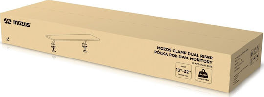 Mozos Βάση Γραφείου για 2 Οθόνες έως 32" Γκρι (CLAMP-DUAL-RISER)