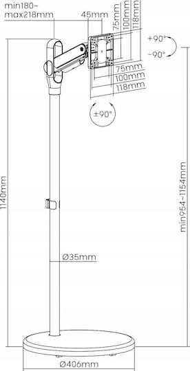 Spacetronik MC970B Επιτραπέζια Βάση Οθόνης έως 35"