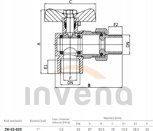 Invena Two-Way Pressure Relief Valve for boiler