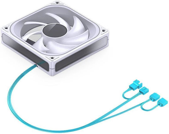 Jonsbo ZB-120WR Reverse Blade Case Fan (65.26cfm) with ARGB Lighting and 4-Pin PWM Connection White