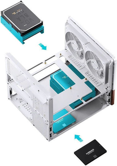 Jonsbo V12 Mini Tower Κουτί Υπολογιστή Λευκό