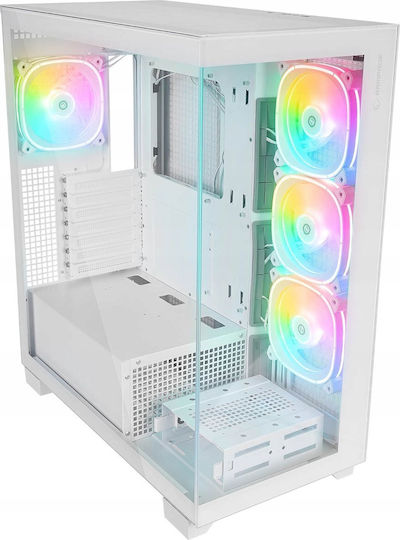Rampage Hydra V1 Gaming Midi Tower Computer Case with Side Window White