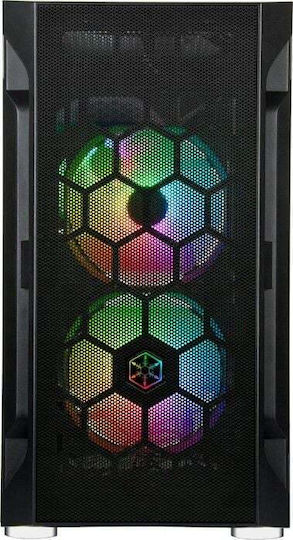 Silverstone FARA H1M PRO Gaming Mini Tower Κουτί Υπολογιστή με Πλαϊνό Παράθυρο και RGB Φωτισμό Μαύρο