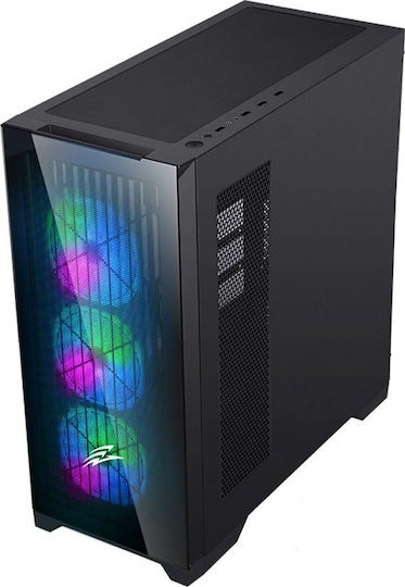 Evolveo Ptero Q2+ ARGB Gaming Midi Tower Κουτί Υπολογιστή με Πλαϊνό Παράθυρο Μαύρο