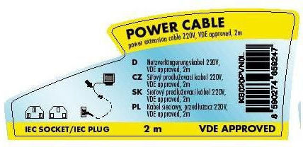 Logo Collection IEC C13 / IEC C14 - IEC C13 / IEC C14 Cable 2m Μαύρο
