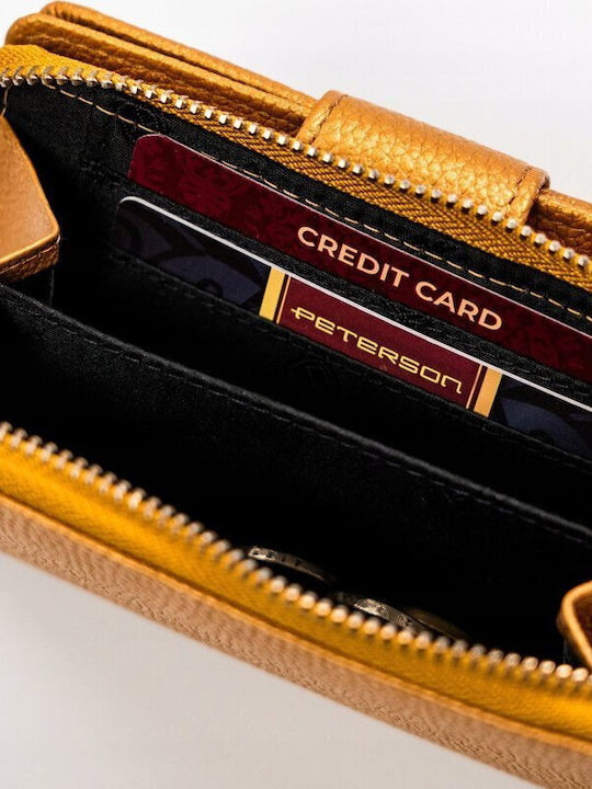 Leder Damen Geldbörse mit RFID Gold