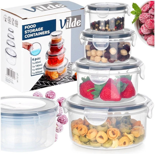 Vilde Sterk Kunststoff Mittagsboxen Transparente 4 Stück
