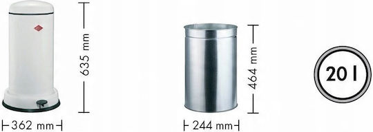 Wesco Κάδος Απορριμμάτων Πλαστικός Μαύρος 20lt