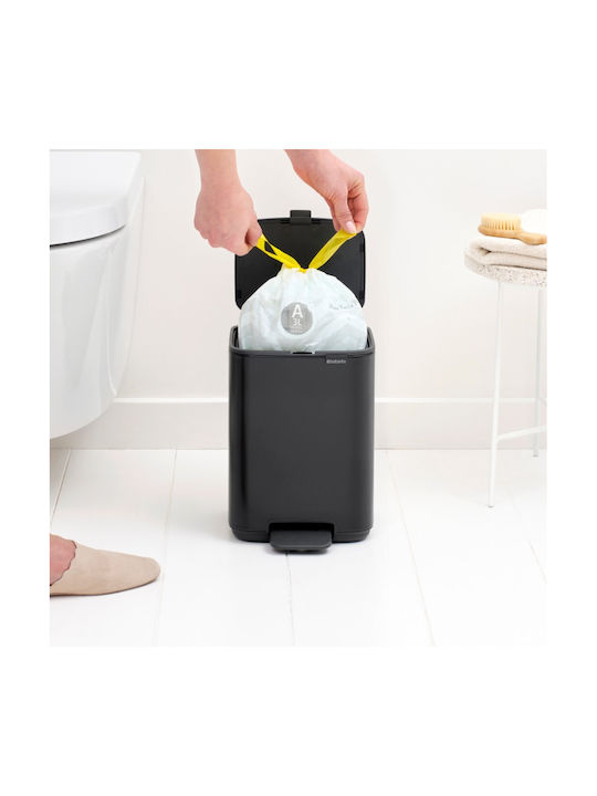Brabantia Bo Pedal Plastic Waste Bin with Pedal Black 4lt