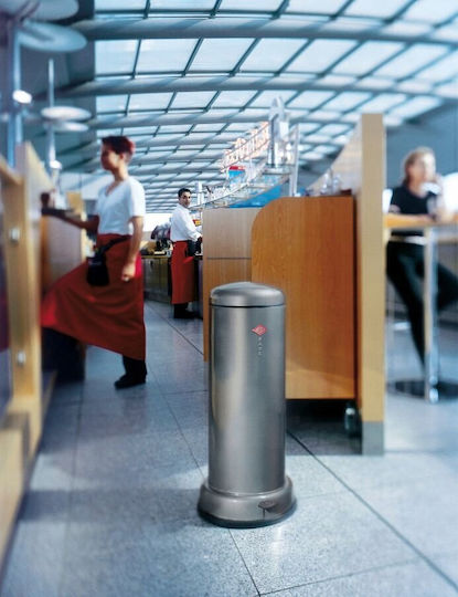 Wesco Κάδος Alpha Απορριμμάτων Μεταλλικός με Πεντάλ Ασημί 13lt