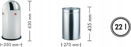 Wesco Κάδος Pushboy Απορριμμάτων Πλαστικός Push Ροζ 22lt