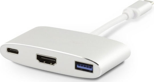 LMP USB-C Docking Station με HDMI 4K PD Ασημί (15090)
