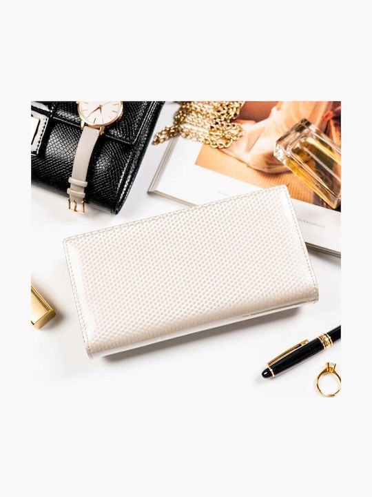 Leather Women's Wallet with RFID Beige PTN 421431 SBR BE