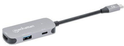 Manhattan USB-C Docking Station με HDMI 4K PD Γκρι (130707)
