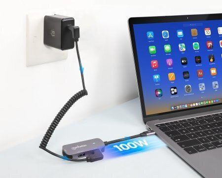 Manhattan USB-C Docking Station με HDMI 4K PD Γκρι (130707)