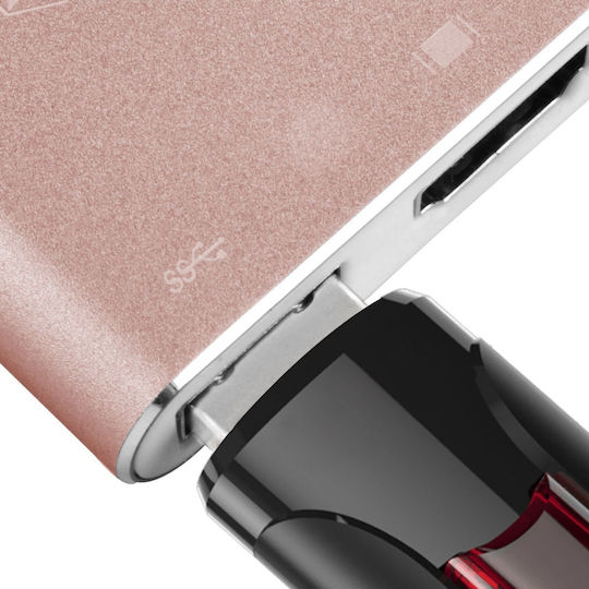Silverstone EP08 USB-C / USB-A Docking Station mit 4K PD Ethernet Rosa