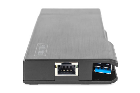 Digitus USB-A Docking Station με HDMI 4K Ethernet Γκρι (DA-70894)