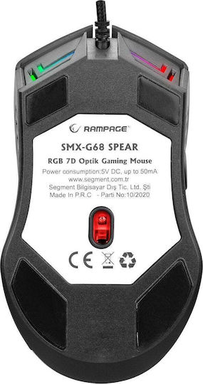 Rampage Spear V2 RGB Gaming Mouse 12800 DPI Black