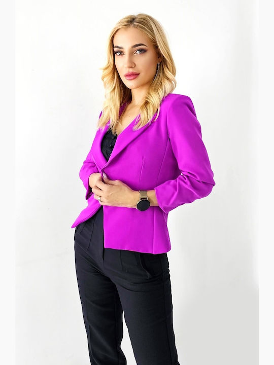 Short Women's Blazer Purple